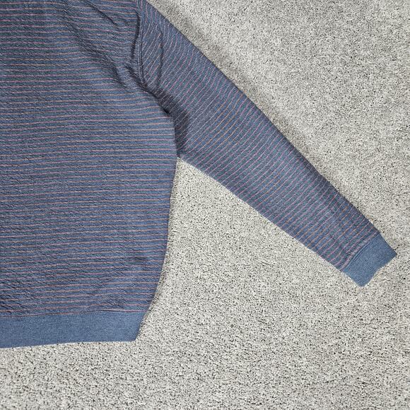 Johnnie-O Emmett Sweatshirt Mens XL Blue 1/4 Zip Pullover Stripes - Picture 8 of 14